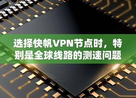 选择快帆VPN节点时，特别是全球线路的测速问题，是一个关键的步骤，直接影响视频流的传输质量。以下是基于上述思考的详细总结