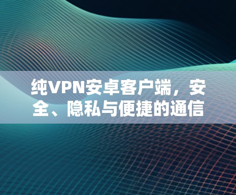 纯VPN安卓客户端，安全、隐私与便捷的通信解决方案